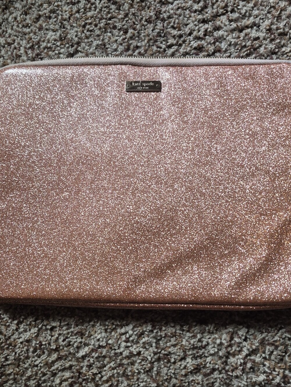 kate spade Glitter Laptop Sleeve in Rose Gold Sparkle